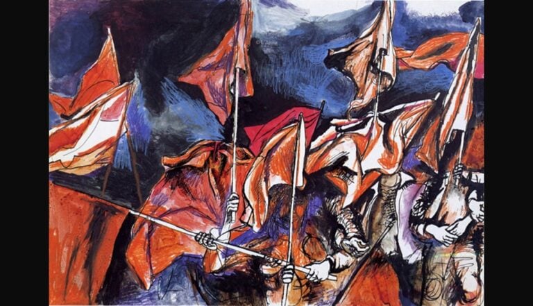 Renato Guttuso, Deportazione notturna degli studenti, 1968, collezione privata &copy; Renato Guttuso, by SIAE 2026