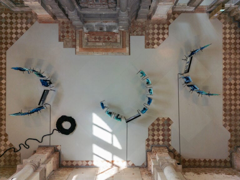 Verena Melgarejo Weinandt, &ldquo;Weaving Connections&rdquo;, 2026. Vista della mostra &ldquo;Tide of Returns&rdquo; [Onde di Ritorni], Ocean Space, Venezia. Commissionata e prodotta da TBA21&ndash;Academy. Foto: Jacopo Salvi