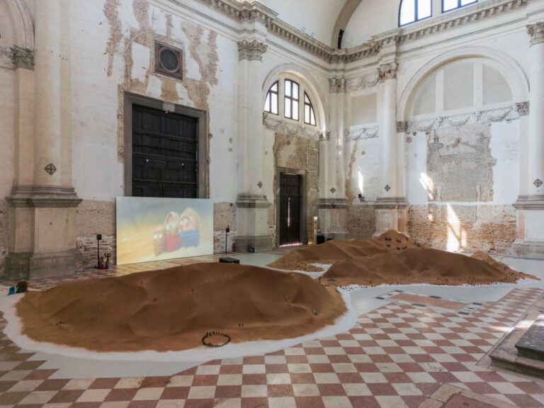 Repatriates Collective, &ldquo;From My Mother&rsquo;s Country&rdquo;, 2026. Vista della mostra &ldquo;Tide of Returns&rdquo; [Onde di Ritorni], Ocean Space, Venezia. Commissionata e prodotta da TBA21&ndash;Academy. Foto: Jacopo Salvi
