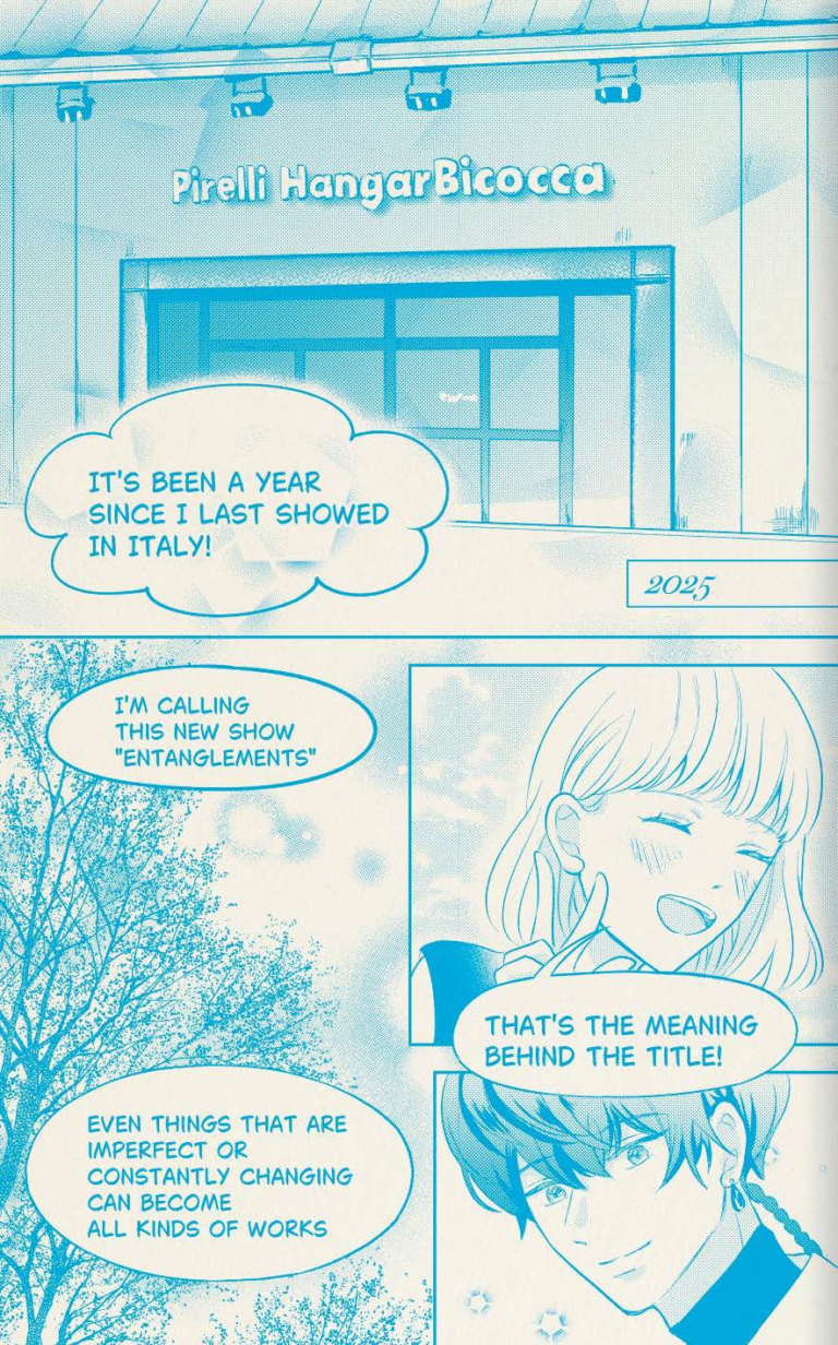 Estratto dal manga &ldquo;Yuko and the Unnamed&rdquo; di Ran KURUMI, parte del catalogo Entanglements, Pirelli HangarBicocca e Marsilio Arte, Milano, 2025