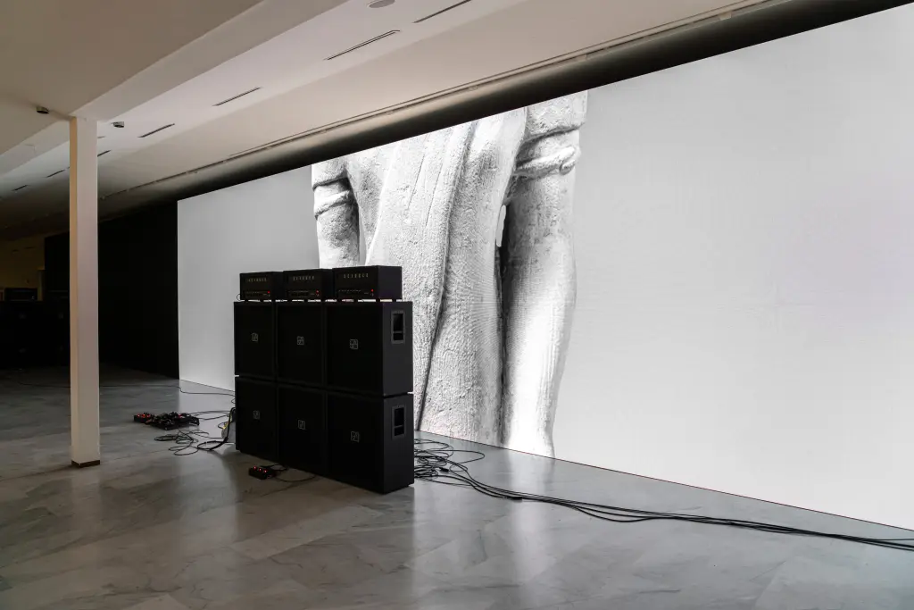 Exhibition view, Marco Fusinato. THE ONLY TRUE ANARCHY IS THAT OF POWER, PAC. Ph: Nico Covre