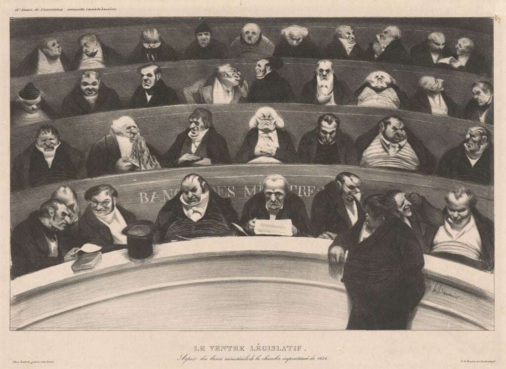 Honor&eacute; Daumier, The Legislative Belly, L&rsquo;Association mensuelle, January 1834, Albertina Museum, Vienna