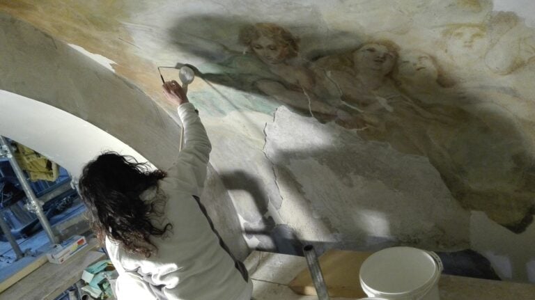 Il cantiere di restauro al Teatro San Filippo. Courtesy Soprintendenza ABAP L'Aquila e Teramo