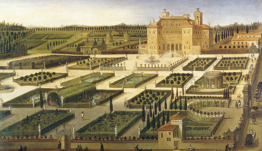 Joseph Heintz il Giovane, Veduta di Villa Borghese 1625, olio su tela - Collezione privata