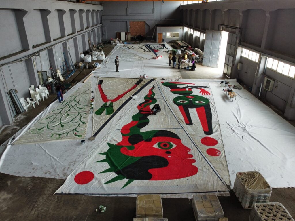 La realizzazione delle vele di Gio Pistone