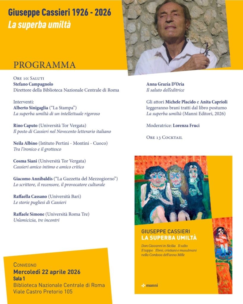 Giuseppe Cassieri e la superba umiltà