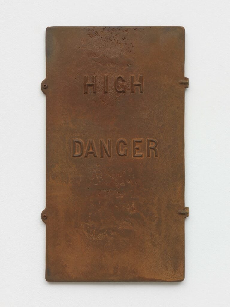 Gregory Mahoney, High Danger, 1991, Ghisa, ruggine, 63 &times; 36,8 &times; 3,5 cm, inv.4646, foto credit Alessandro Zambianchi - Simply .it, Milano