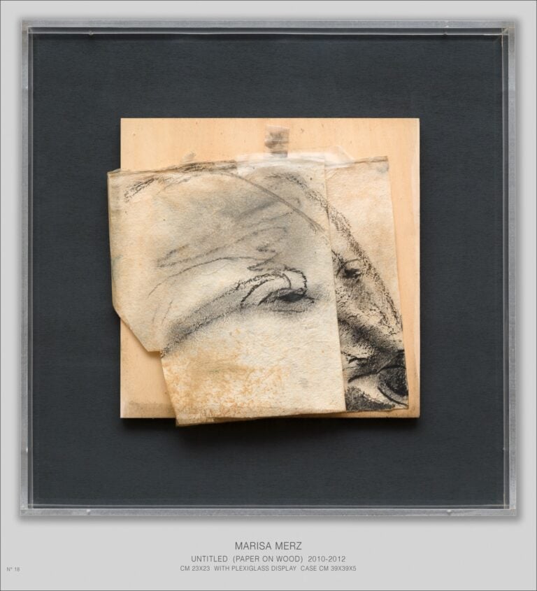 Marisa Merz Untitled (Paper on wood) 201012, Mixed media on wood, 39 x 39 x 5 cm