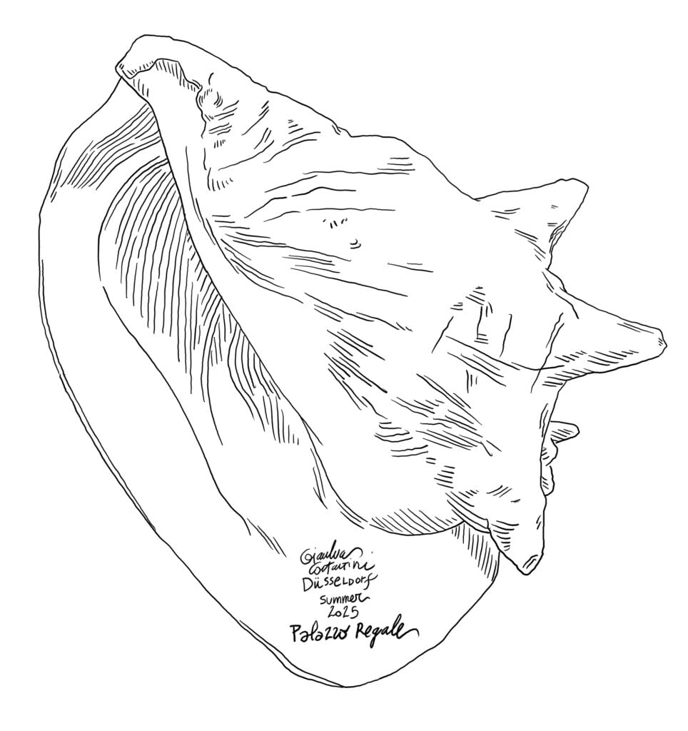 Palazzo Regale, disegno di Gianluca Costantini, estate 2025