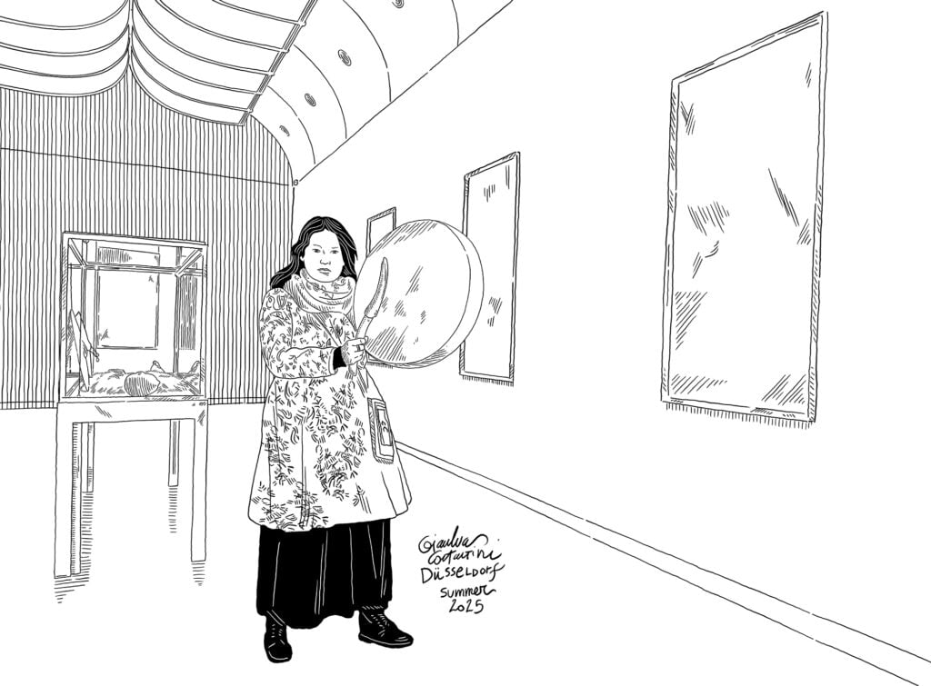 Palazzo Regale, disegno di Gianluca Costantini, estate 2025