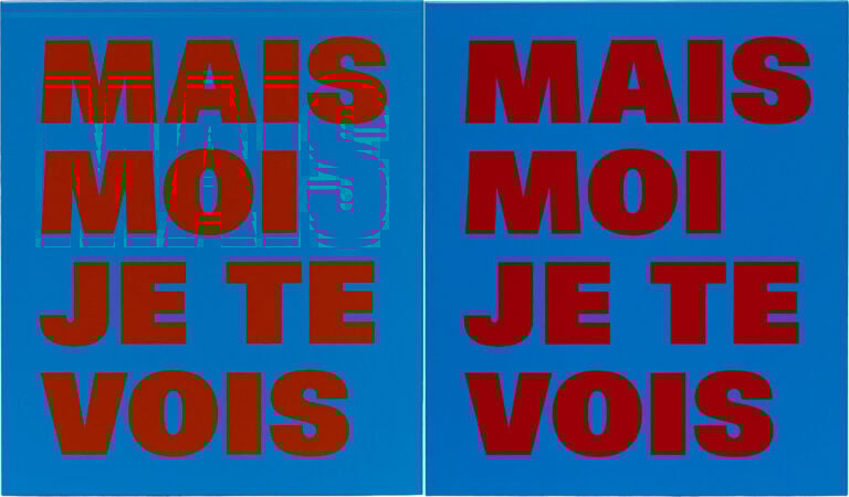 Remy Zaugg, De la c&eacute;cit&eacute;, mais/moi/je te/vois. Courtesy Kruso Art