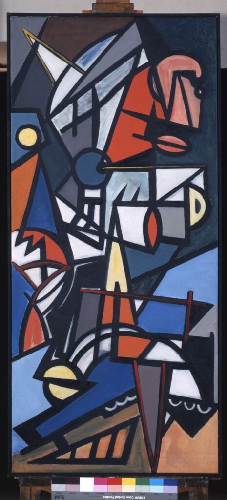 Emilio Vedova, Il guado, 1948, olio su tela, 131 x 59,3 cm, inv.1640