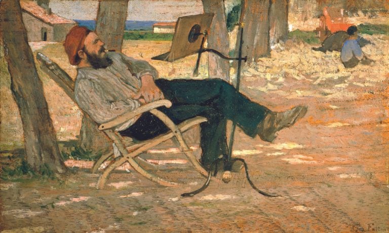 I Macchiaioli, Giovanni Fattori, Diego Martelli a Castiglioncello, 1867. Olio su tavola, 13 x 20 cm. Collezione privata
