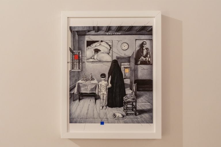 Le opere di Giuseppe Stampone all'Hotel Cittadellarte di Michelangelo Pistoletto a Biella