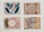 An Unbound Book of Prayer, Series II, appliqu&eacute;, crochet, materiali organici e ricamo su lino. Photo credit RStudio