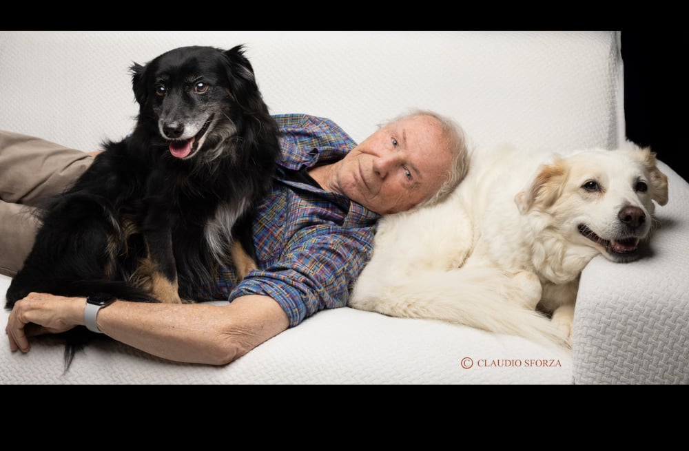 Bruno Bozzetto con Shila e Lola, copyright Claudio Sforza