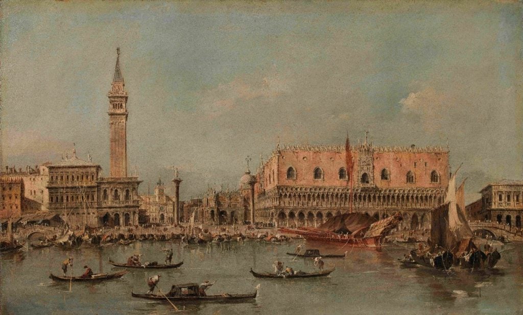 Francesco Guardi, Vista del Molo con il Palazzo Ducale, c. 1780-90