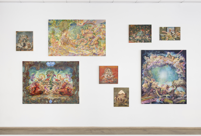 Iain Andrews, Whispers from the Red Room, installation view at Galleria Gaburro, Milano, 2026. Courtesy Galleria Gaburro
