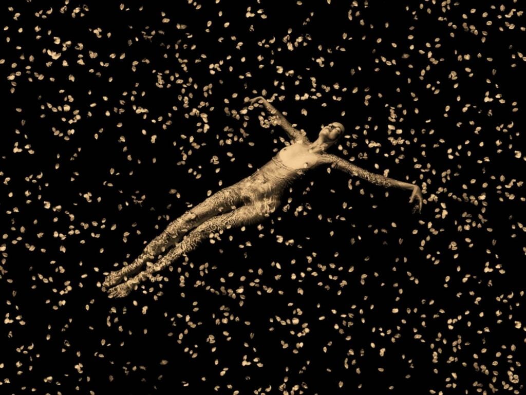 Mc2 Gallery, Paul Cupido, Flower Bath, 2025, Pigmenti d'archivio su carta Kozo fatta a mano, 27 x 36 cm