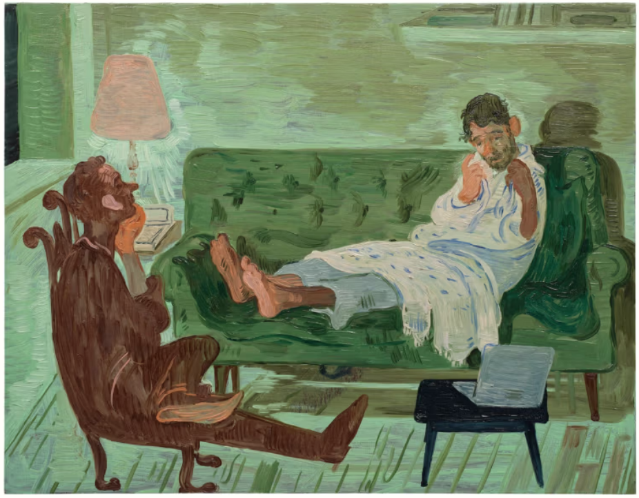 Salman Toor, Two Friends, 2020. Courtesy Phillips