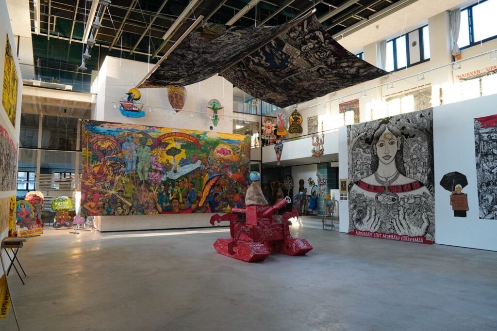 Taring Padi’s Display at Hallenbad Ost, Documenta 15, Kassel, Germany, 2022