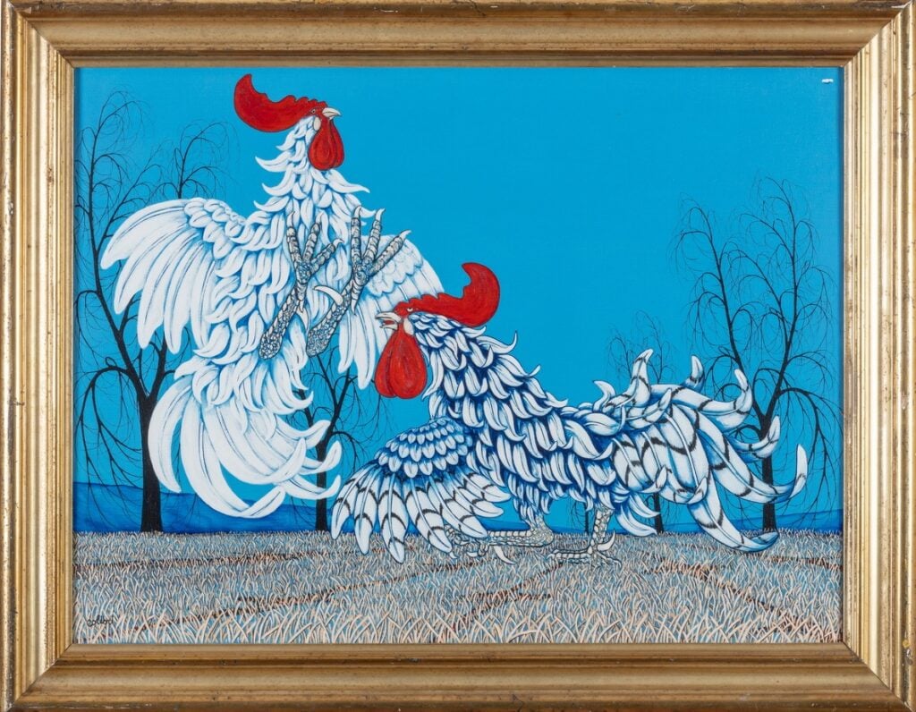Colibri (Bruno Bricoli), Lotta di galli nella stoppia, 1992. Courtesy Casa Museo Colibri