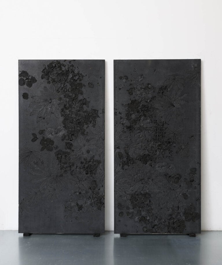 Alessandro Piangiamore, IERI IKEBANA, 2026, cemento, flora, ferro, 203 &times; 101 &times; 2 cm, ciascuno