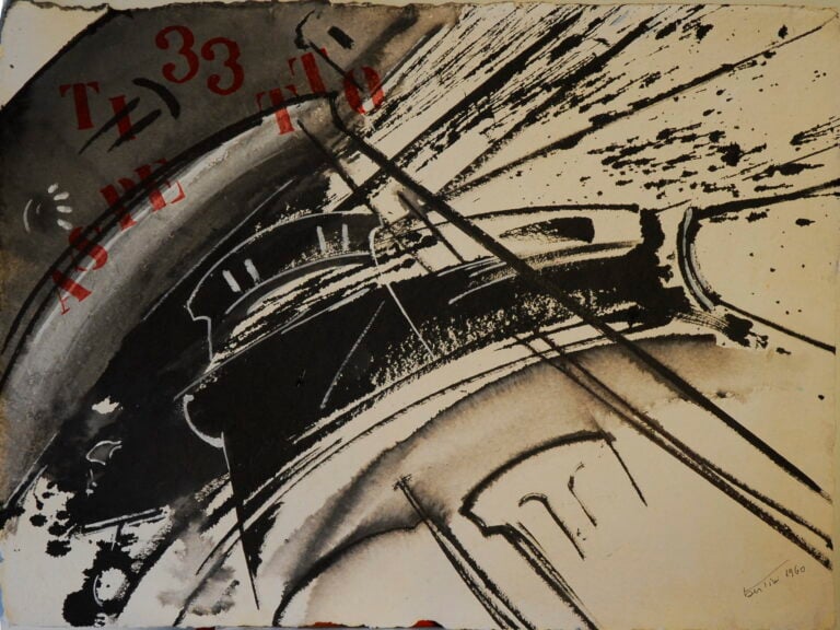 Gianni Bertini, Senza titolo, 1960, olio e tempera su cartoncino, 57 x 75 cm, Courtesy Associazione Gianni Bertini, Milano