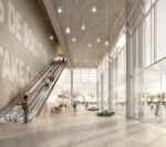 3X-Catalunya Media City. Lobby of the new building addition to the south Courtesy &copy; Studio kmh