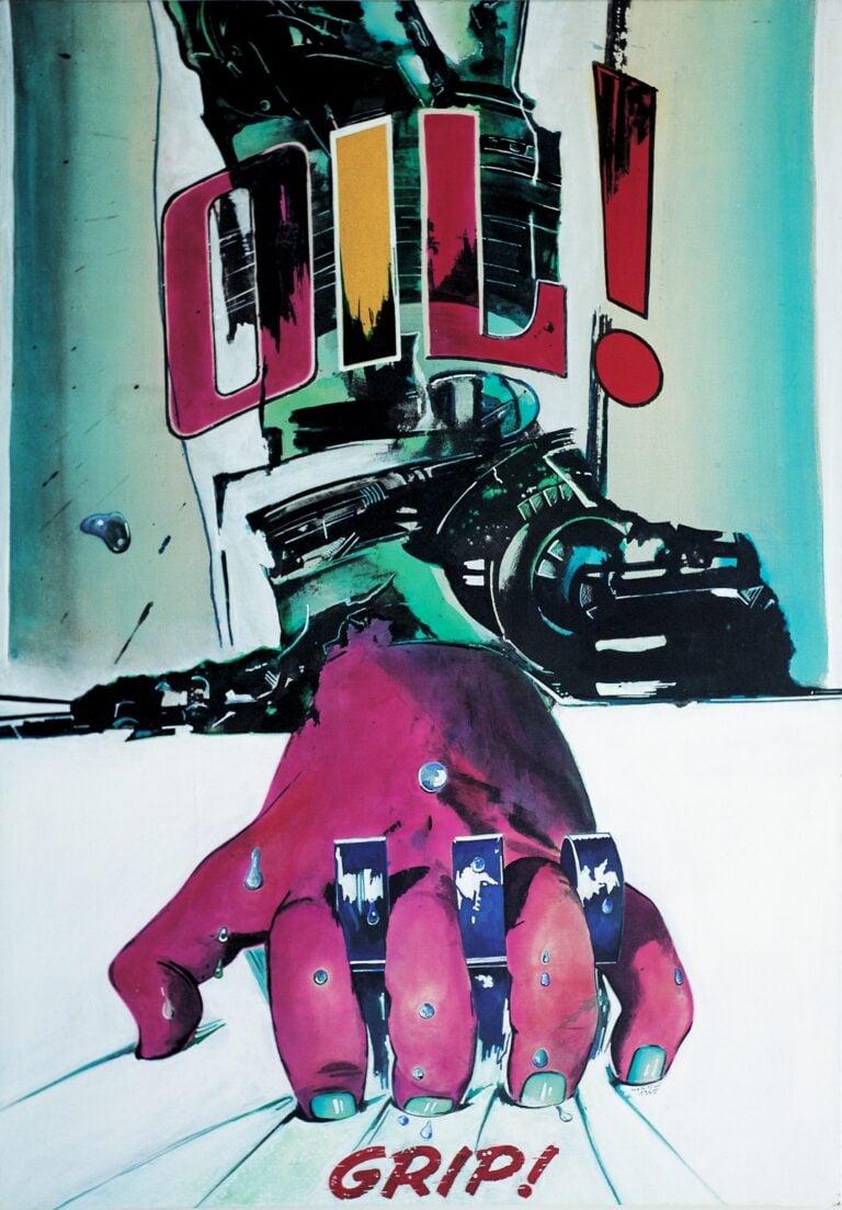 Gianni Bertini, Grip, 1965, olio, tempera, anilina e riporto fotografico su tela emulsionata, 116 x 81 cm, Courtesy Frittelli arte contemporanea, Firenze