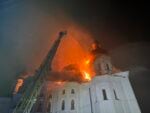 L'incendio nella Cattedrale della Dormizione a Kiev, dopo il raid russo. Photo Ministero della Cultura dell'Ucraina