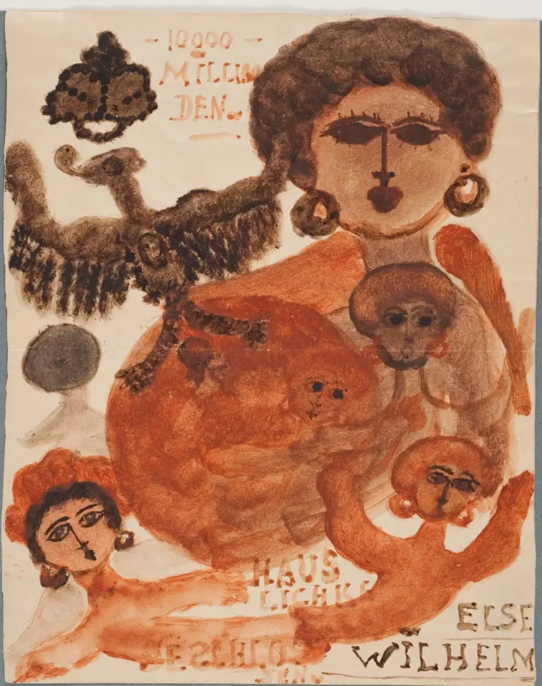 Else Wilhelm, 100.000 miliardi di nobile amicizia &ndash; l'intera terra &ndash; nel fedele amore coniugale &ndash; doverosa e fedele. Collezione Prinzhorn