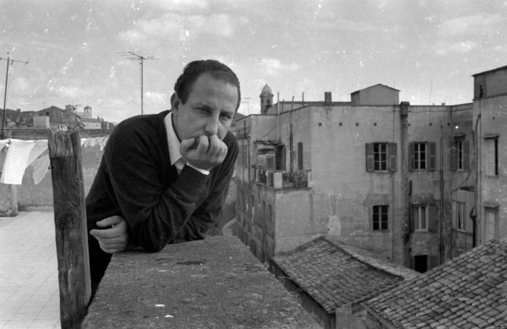 Fabio Mauri sullo studio di Mario Schifano, anni Sessanta. Foto Mario Schifano. Courtesy Fabio Mauri Estate and Hauser & Wirth