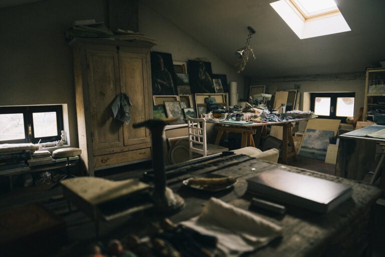 Lo studio di Enrico Tealdi. Foto di Daniele Molineris
