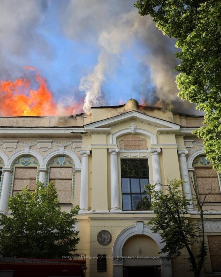 L'attacco al Museo d'Arte di Kharkiv. Photo Ministero della Cultura dell'Ucraina