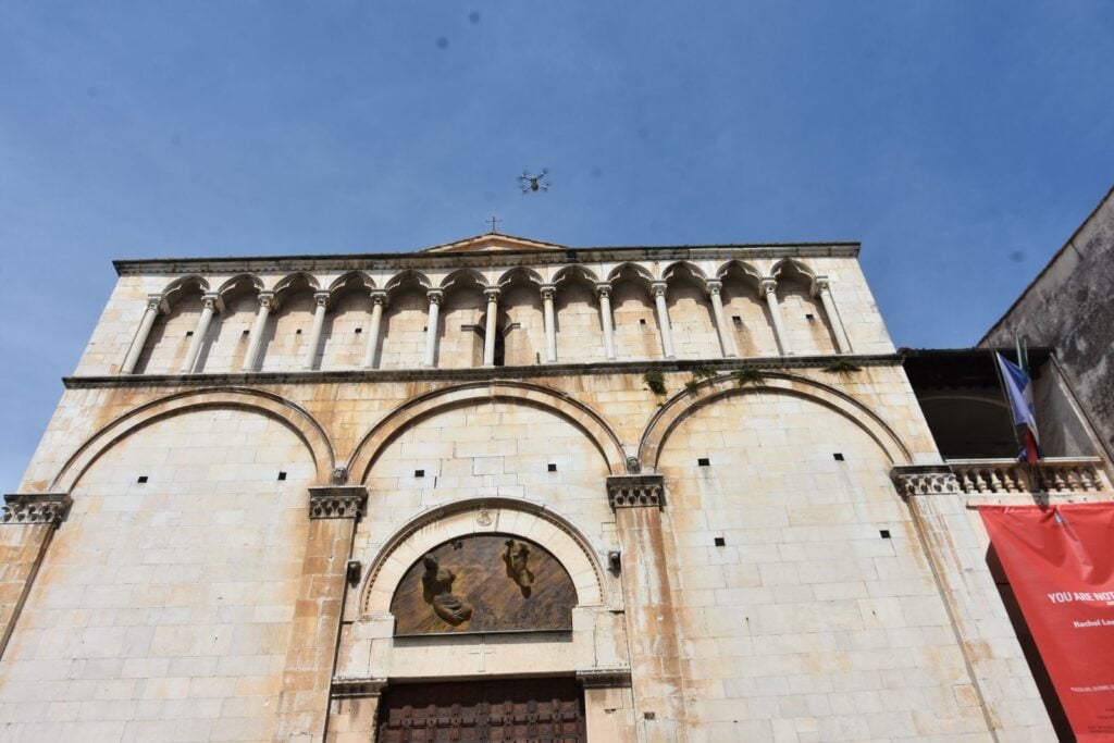 La facciata del Complesso di Sant'Agostino prima del restauro