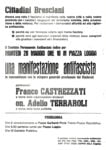 Il Manifesto della manifestazione indetta dal Comitato Permanente Antifascista