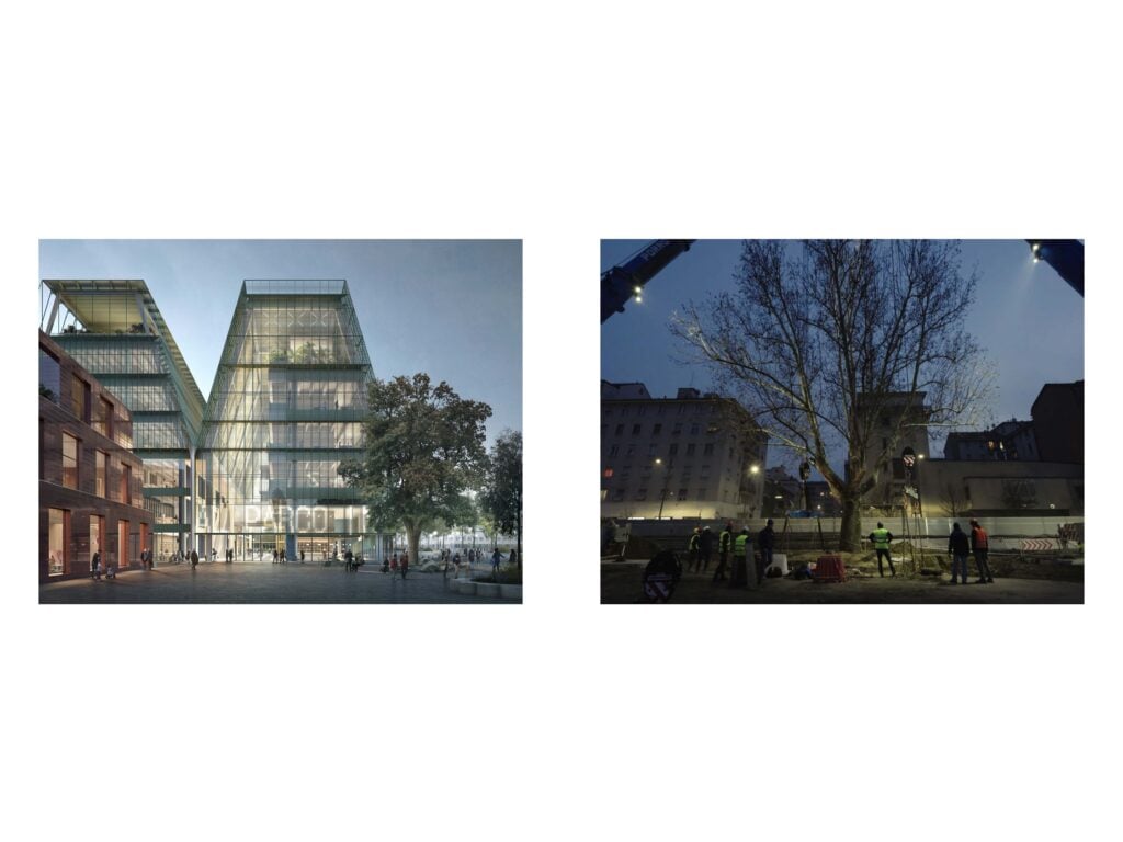 La piazza della nuova biblioteca di Milano ci insegna come si progettano le piazze (e c&rsquo;&egrave; un incredibile albero volante)