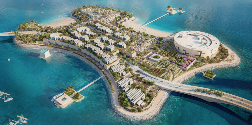 Render del progetto per Al Maha Island. Courtesy Herzog & de Meuron