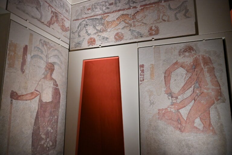 Le pitture staccate della Tomba Fran&ccedil;ois di Vulci al Museo Nazionale Etrusco di Villa Giulia, Roma. Photo Valentina Sensi