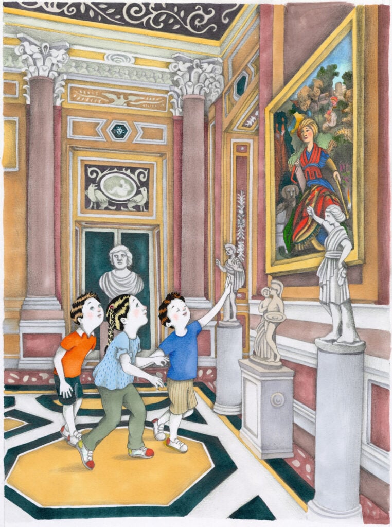 Una tavola tratta da &ldquo;Galleria Borghese. Un&rsquo;avventura al museo&rdquo; (Electa, 2026)