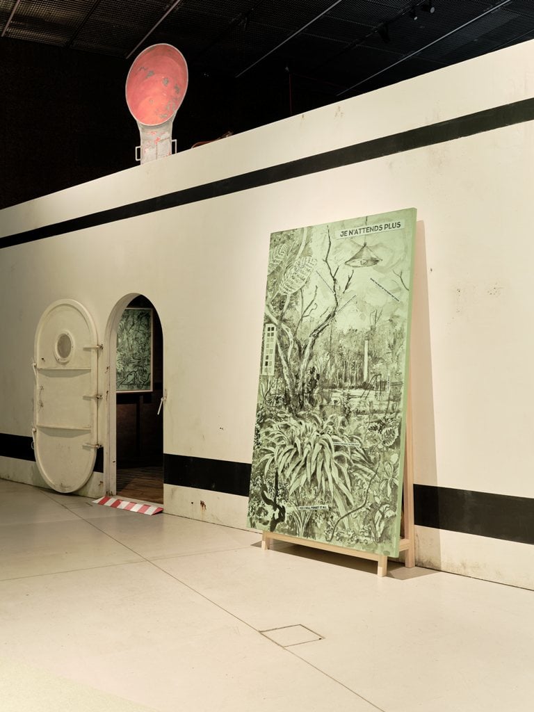 William Kentridge, The Battle Between Yes and No, 202, installation view at Kunsthalle Praha. Photo Vojtech Veskrna