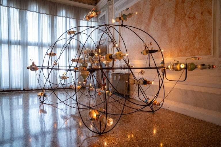 Torlarp Larpjaroensook, Spiritual Spaceship, 2026. Found object metal. 310 x 300 x 550 The Spirits of Maritime Crossing 2026. Bangkok Art Biennale Foundation Palazzo Rocca Contarini Corf&ugrave;