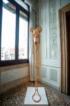 Le Hien Minh, Me So Horny, 2025. Traditional Vietnamese handmade D&oacute; paper, buffalo skull, ceramic mask, wood, and sound, Dimension Variable (Skull 61 &times; 38 &times; 28cm) The Spirits of Maritime Crossing 2026. Bangkok Art Biennale Foundation Palazzo Rocca Contarini Corf&ugrave;