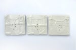  Ma&iuml;mouna Guerresi, N&Ucirc;R &ndash; LUCE, 2026. Trittico composto da 3 piastrelle in ceramica smaltata, cm 25 x 25. Courtesy Mat&egrave;ria Gallery, La Crescentina, Fubine (AL)