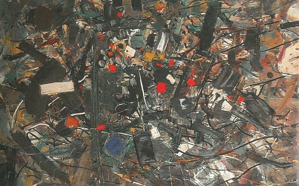 Tancredi Parmeggiani, senza titolo, 1958, olio su tela. Foto CIAC di Foligno