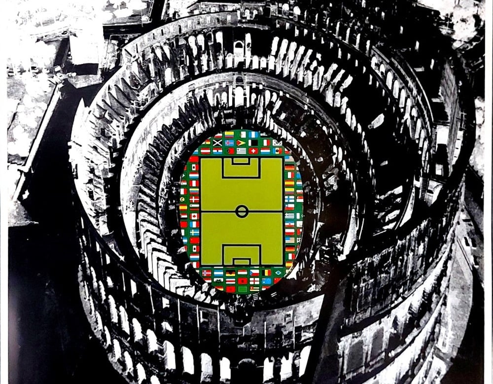 Quando il grande artista Alberto Burri ideò il Manifesto per i leggendari Mondiali di calcio di Italia 90