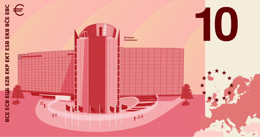 Proposta B per il design delle nuove banconote in euro (retro)