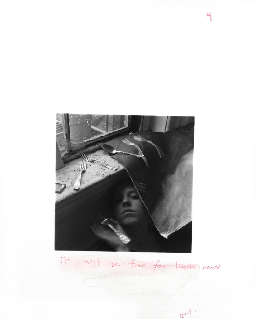 Francesca Woodman, It Must Be Time for Lunch Now, c. 1976. Gelatin silver print. Courtesy Gagosian