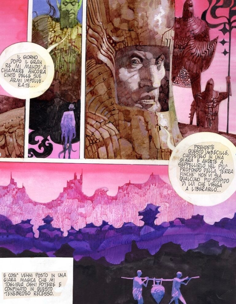 Una tavola di Sergio Toppi, Ho atteso mille anni, in mostra al PAFF! di Pordenone